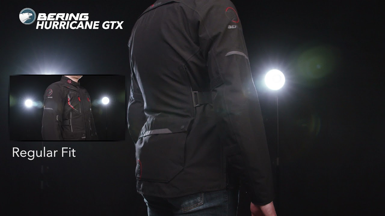 Video Geacă Moto din Textil GoreTex BERING HURRICANE GTX · Negru 