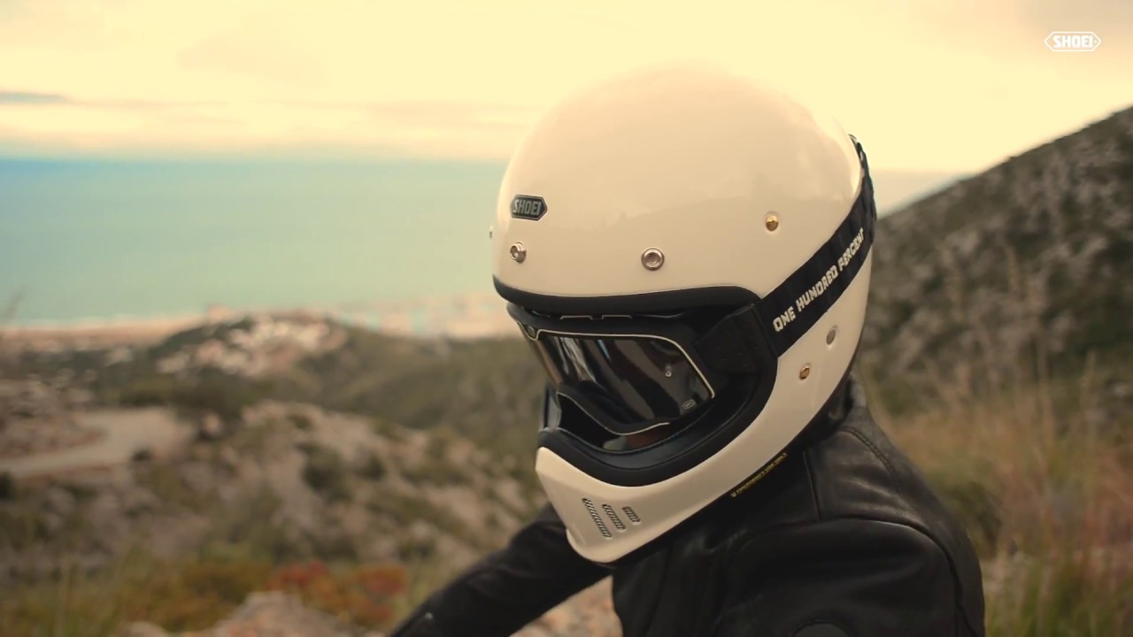 Video Cască Moto Dual-Sport Vintage SHOEI EX-ZERO · Alb 