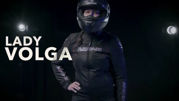 Video Geacă Moto Damă din Textil BERING LADY VOLGA · Negru / Roz 