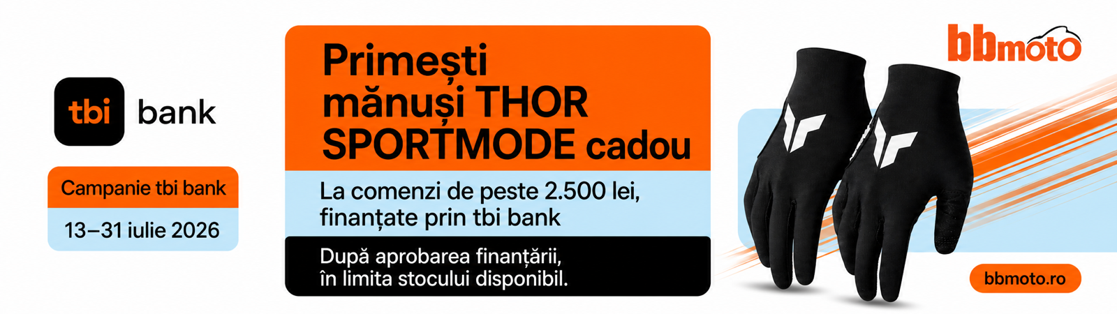 Campanie tbi bank - mănuși THOR SPORTMODE cadou