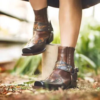 Botine Moto Chopper din Piele Naturală SENDRA BOOTS 7811 BLUES