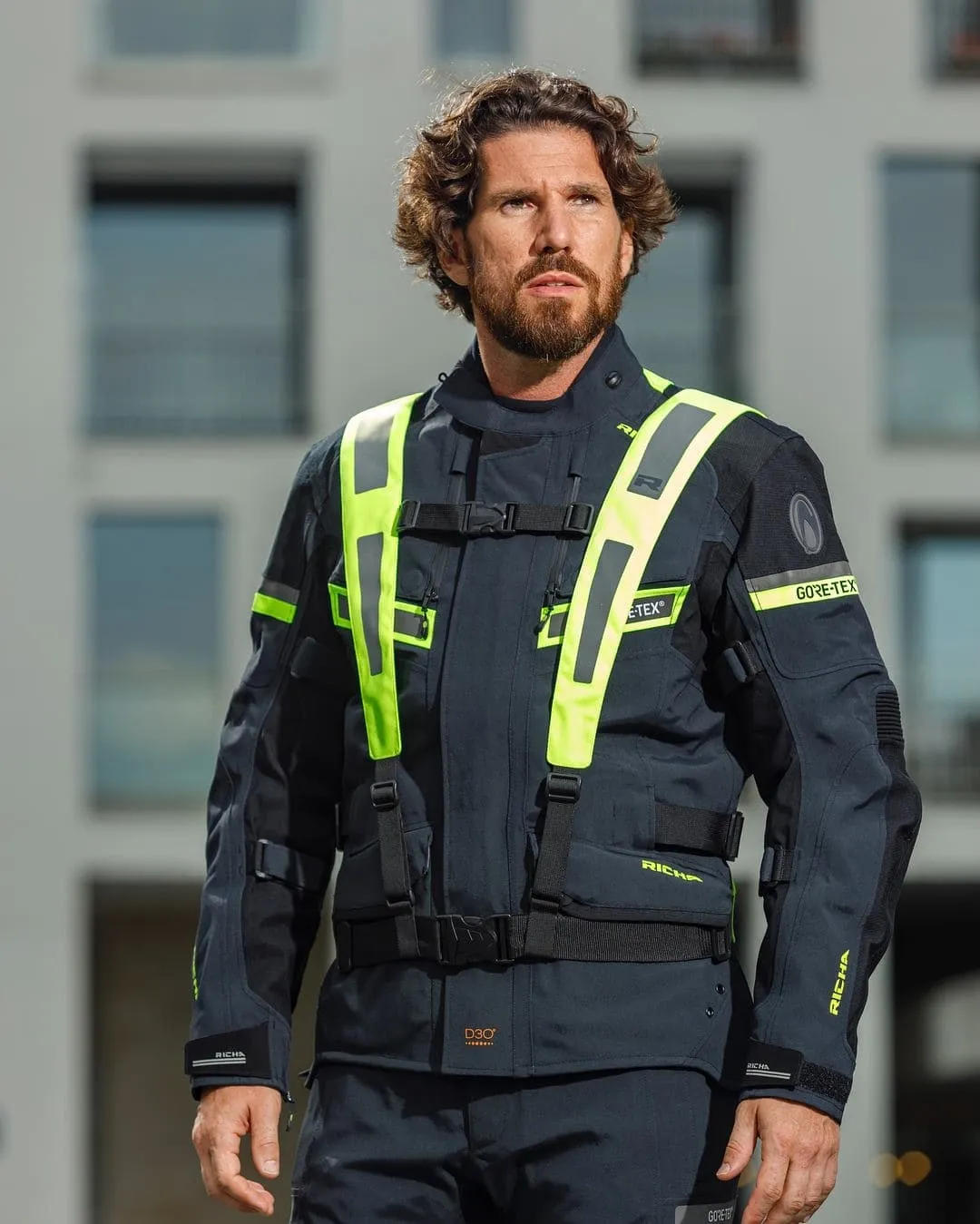 Vestă Moto Reflectorizantă RICHA SAFETY BELT · Verde-Fluo / Negru