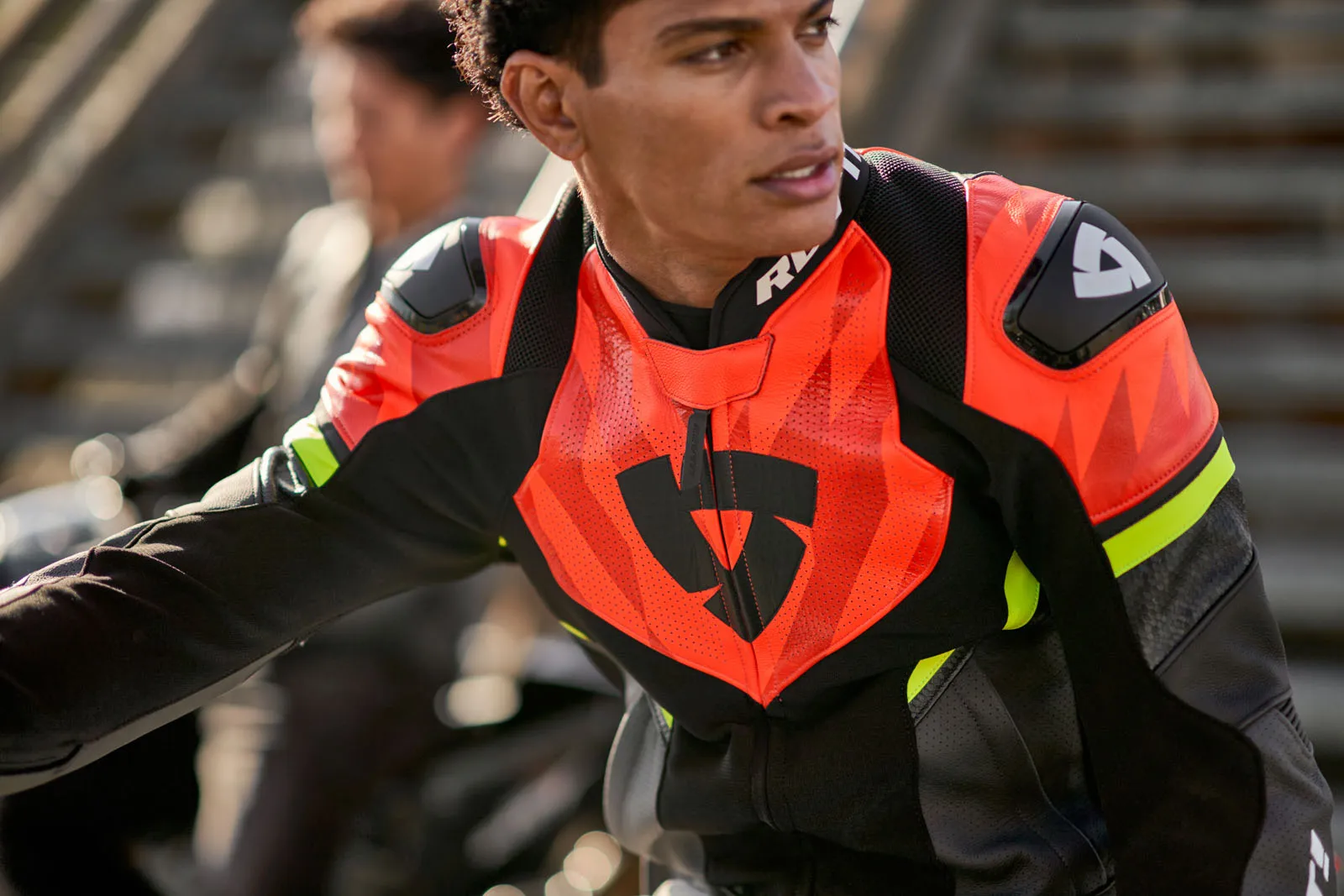 Geacă Moto din Piele și Textil REVIT Hyperspeed 2 Air · Negru