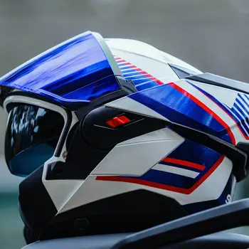 Cască Moto Modulară SHARK OXO SIKTER Crom · Negru / Argintiu