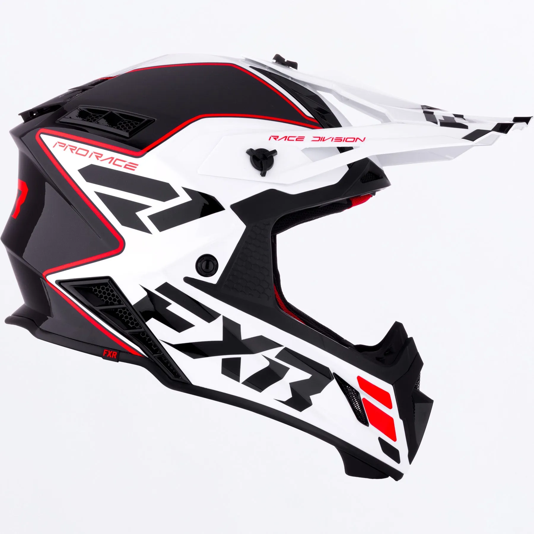 Cască Enduro Cross Snowmobil FXR Helium MX Roșu Alb Negru