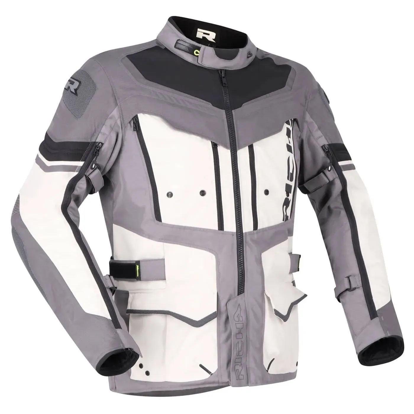 Geacă Moto Bărbați All Season din Textil RICHA INFINITY 2 ADVENTURE · Gri / Alb / Negru