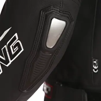 Geacă Moto din Piele & Textil BERING STORM-R · Negru / Alb - BBmoto