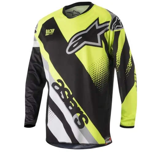 Tricou ALPINESTARS RACER SUPERMATIC - negru/galben/gri