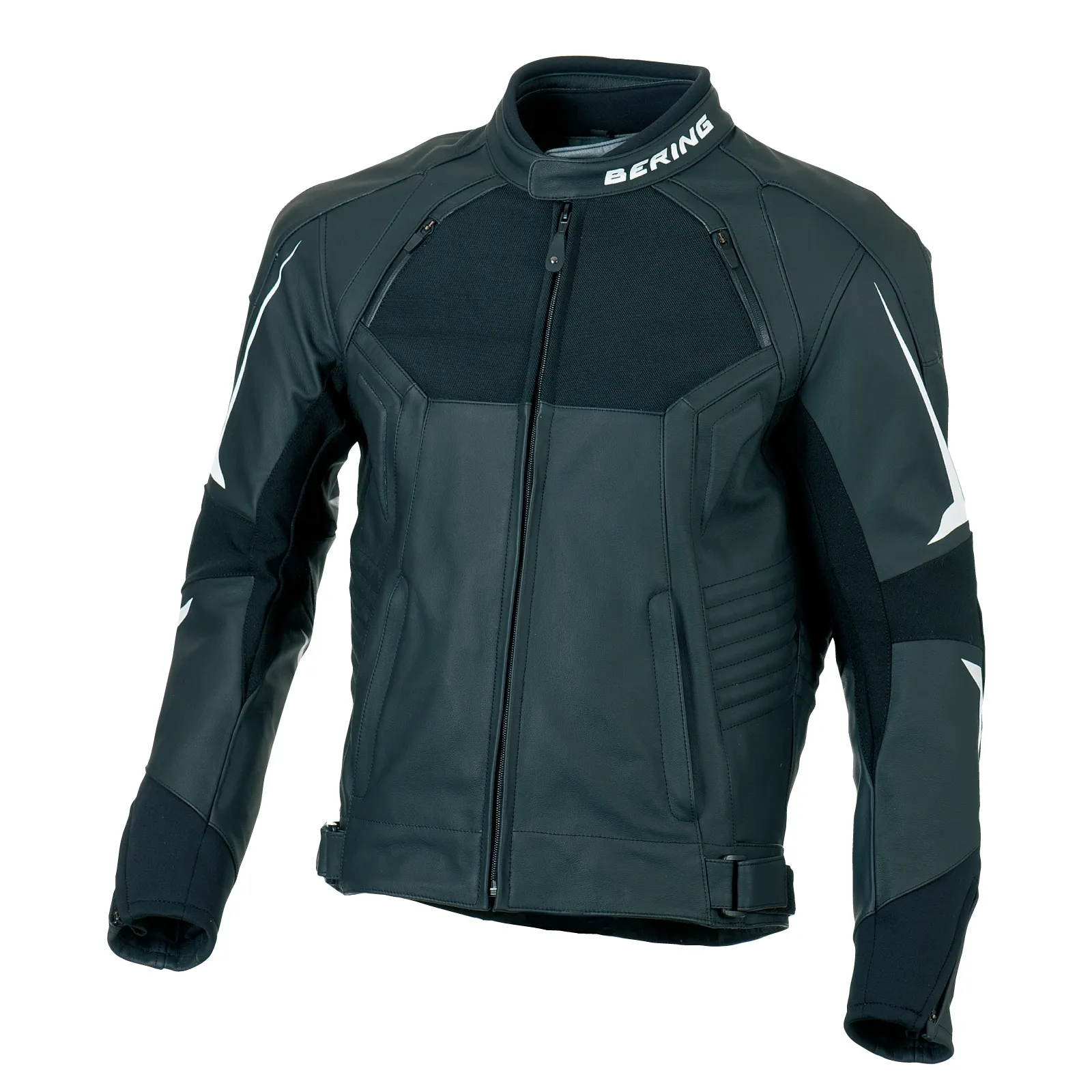 Geacă Moto din Piele & Textil BERING LYNX · Negru - BBmoto