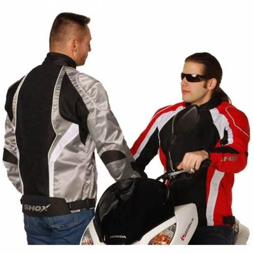 Geacă Moto din Textil SHOX VIPER · Alb / Gri / Negru