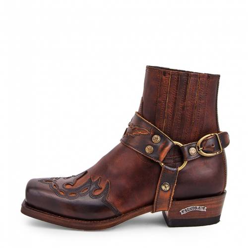 Botine Moto Unisex SENDRA BOOTS 7811 · BLUES BRITNES FL. MARRON-EVOLUTION TANG · Maro / Negru
