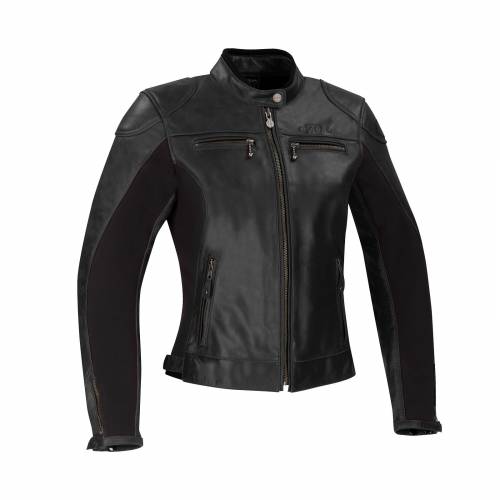 Geacă Moto Damă din Piele & Textil SEGURA KROFT · Negru 
