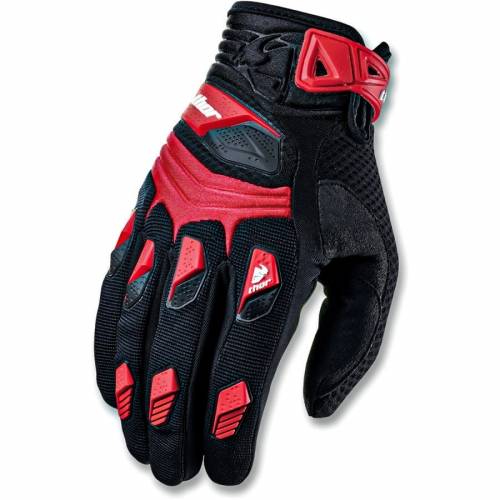 Mănuși Enduro - Cross THOR DEFLECTOR · Negru / Roșu