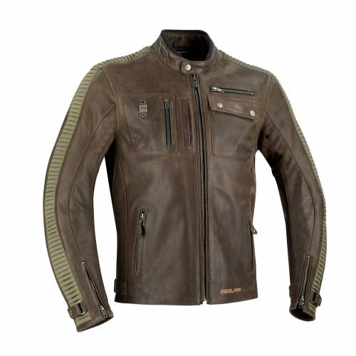 Geacă Moto din Piele & Textil SEGURA JAYZER · Maro 