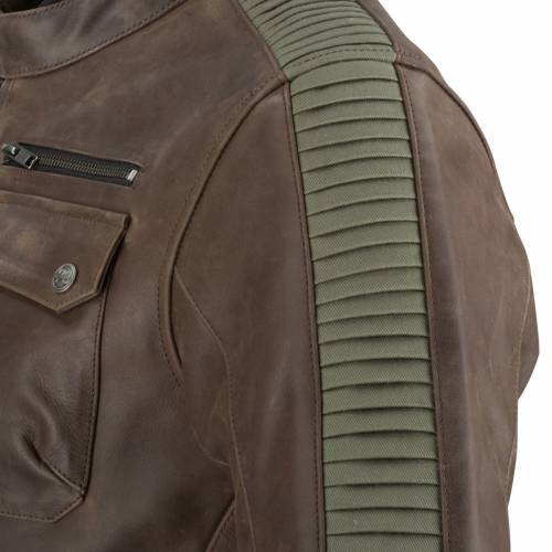 Geacă Moto din Piele & Textil SEGURA JAYZER · Maro 
