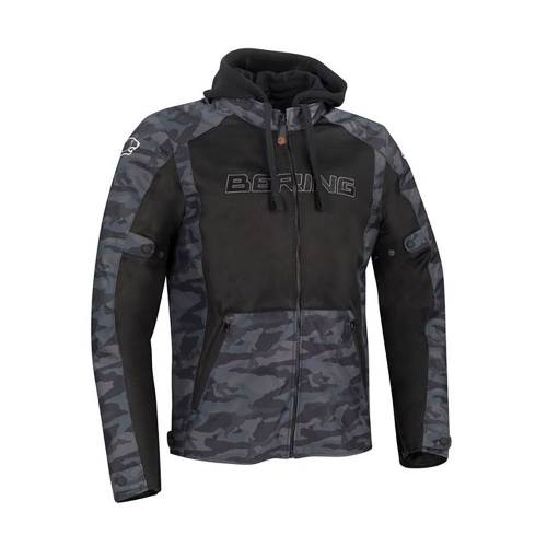Geacă Moto din Textil BERING SPIRIT CAMO · Negru / Verde