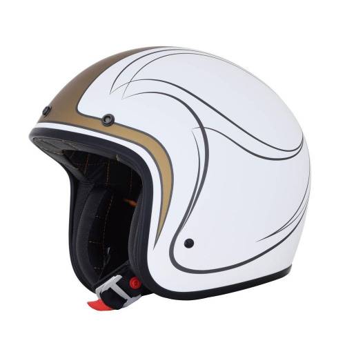 Cască Moto Open-Face AFX FX76 Clay · Alb / Auriu / Negru