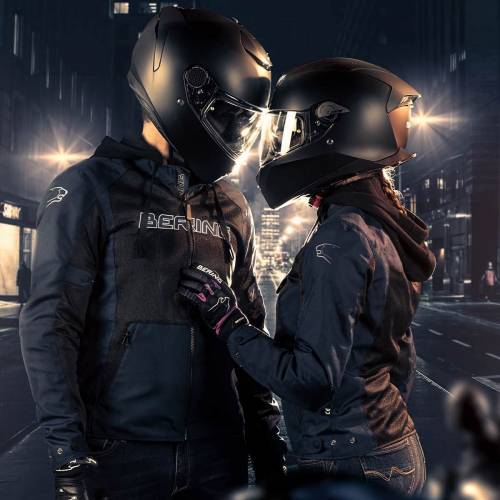 Geacă Moto Damă de Vară din Textil BERING SPIRIT · Negru / Albastru 