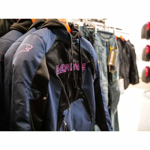 Geacă Moto Damă de Vară din Textil BERING SPIRIT · Negru / Albastru 