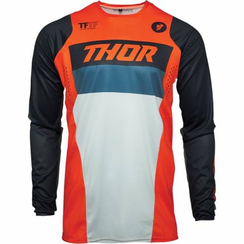 Tricou Enduro - Cross THOR PULSE RACER · Negru / Portocaliu / Alb