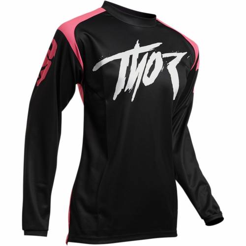 Tricou Enduro - Cross Damă THOR SECTOR LINK S20 · Roz / Negru / Alb