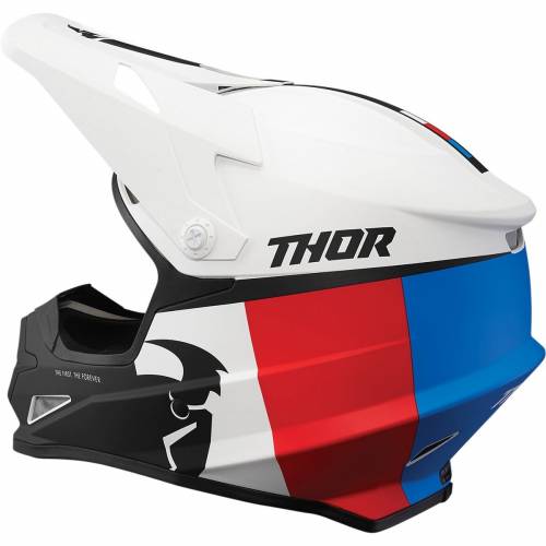 Cască Enduro - Cross THOR SECTOR RACER · Alb / Albastru / Roșu 