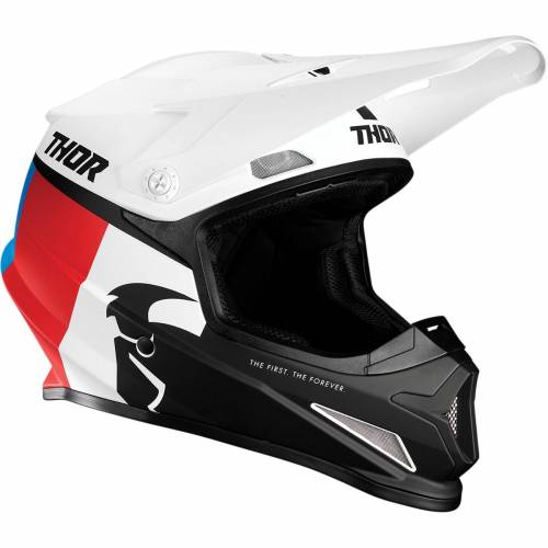 Cască Enduro - Cross THOR SECTOR RACER · Alb / Albastru / Roșu 