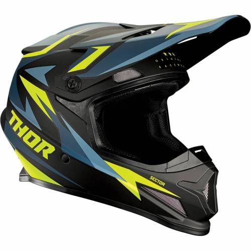 Cască Enduro - Cross THOR SECTOR WARSHIP · Negru / Verde-Fluo / Albastru