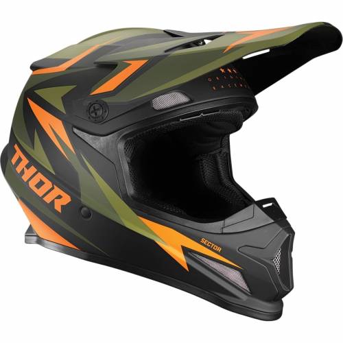 Cască Enduro - Cross THOR SECTOR WARSHIP · Portocaliu / Verde / Negru