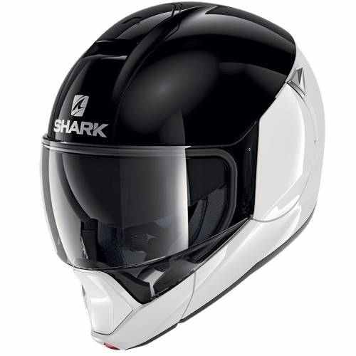 Cască Moto Flip Up SHARK EVOJET DUAL BLANK · Negru / Alb