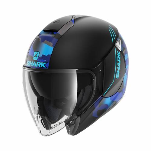 Cască Moto Open-Face SHARK CITYCRUISER GENOM · Negru / Albastru Mat 