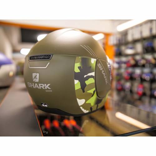 Cască Moto Open-Face SHARK CITYCRUISER GENOM · Negru / Verde Mat 
