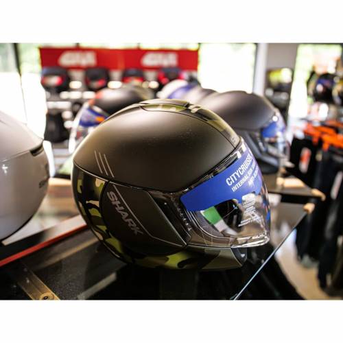 Cască Moto Open-Face SHARK CITYCRUISER GENOM · Negru / Verde Mat 