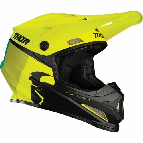 Cască Enduro - Cross THOR SECTOR RACER · Alb / Albastru / Galben Fluo / Verde Fluo Mat