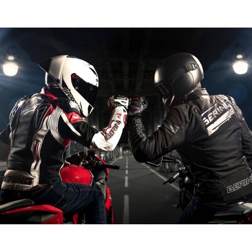 Mănuși Moto din Piele & Textil BERING CORTEX · Negru / Kaki 