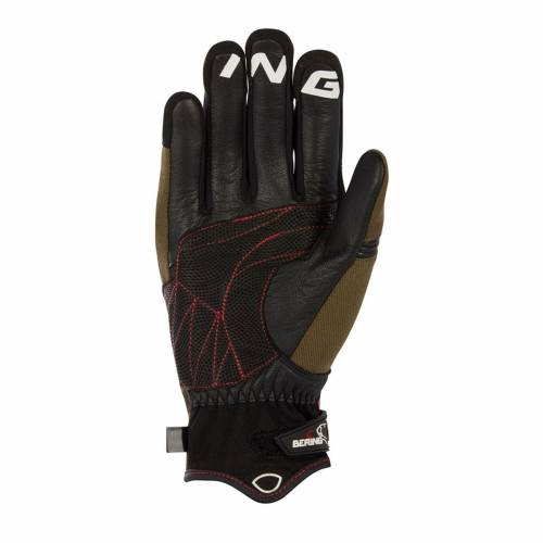 Mănuși Moto din Piele & Textil BERING CORTEX · Negru / Kaki 