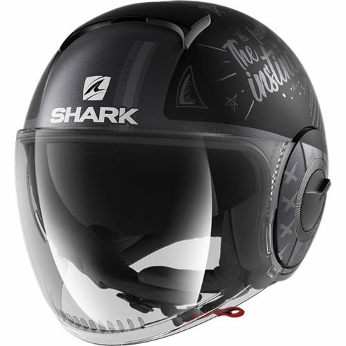 Cască Moto Open Face SHARK NANO TRIBUTE · Negru / Gri