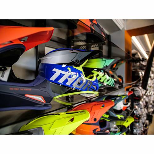 Cască Enduro - Cross THOR SECTOR FADER · Negru / Albastru / Alb 