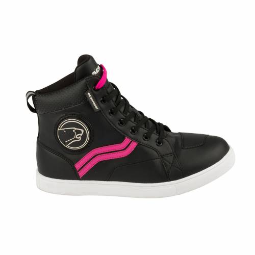 Ghete Moto Damă din Piele & Textil BERING LADY STARS EVO · Negru / Roz