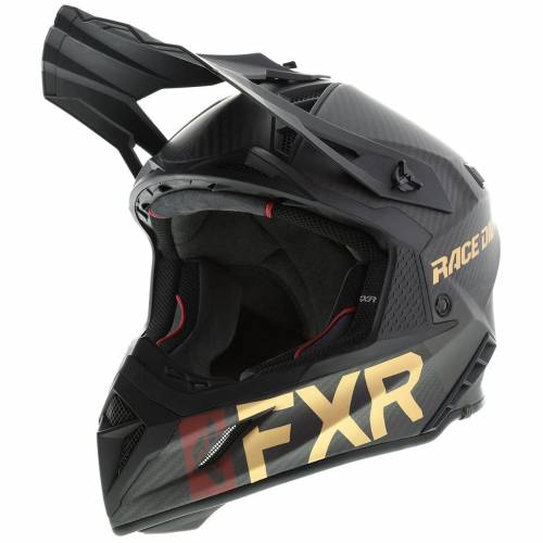 Cască Enduro - Cross FXR HELIUM CARBON · Negru / Auriu / Roșu
