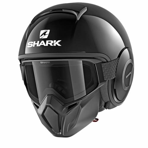 Cască Moto Open Face SHARK STREET DRAK BLANK · Negru