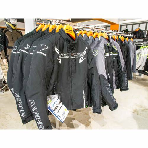 Geacă Moto din Textil BERING MACEO · Negru / Alb 