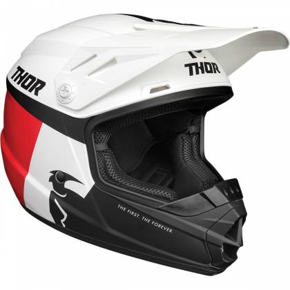 Cască Enduro - Cross Copii THOR SECTOR RACER · Alb / Albastru / Roșu
