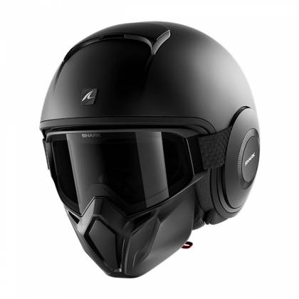 Cască Moto Open Face SHARK STREET DRAK BLANK · Negru Mat
