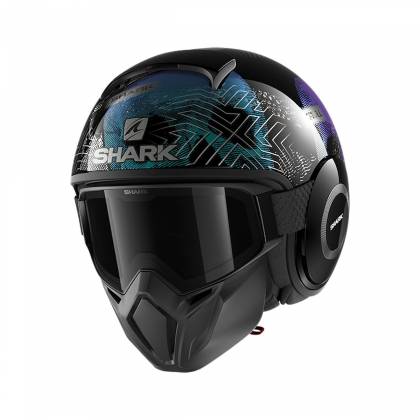 Cască Moto Open Face SHARK STREET DRAK KRULL · Negru / Verde