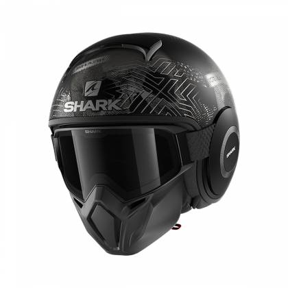 Cască Moto Open Face SHARK STREET DRAK KRULL · Negru / Gri Mat