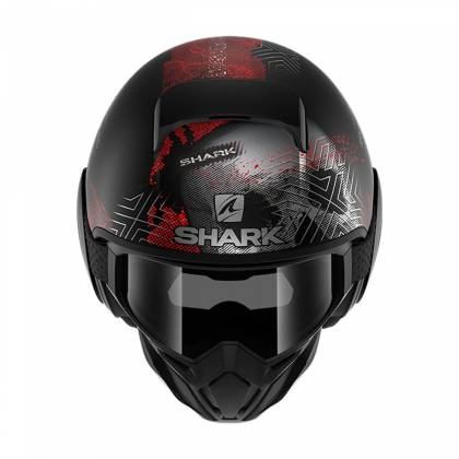 Cască Moto Open Face SHARK STREET DRAK KRULL · Negru / Argintiu / Roșu Mat