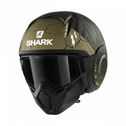 Cască Moto Open Face SHARK STREET DRAK CROWER · Negru / Verde
