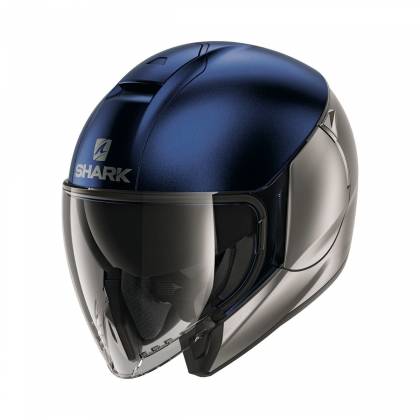 Cască Moto Open-Face SHARK CITYCRUISER DUAL BLANK · Argintiu / Albastru Mat