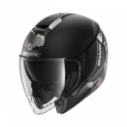 Cască Moto Open-Face SHARK CITYCRUISER GENOM · Negru / Argintiu / Gri Mat